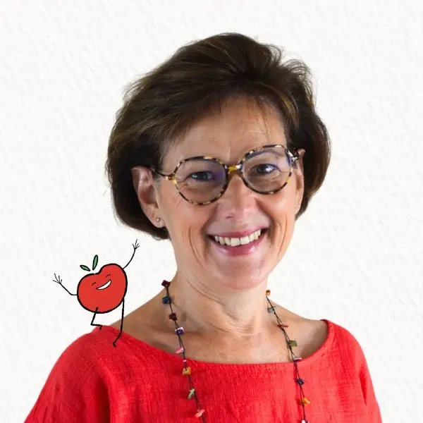 Photo de l'intervenante Physalis : Agnès RULLIER, fondatrice de Mangeons l’arc-en-ciel, éveil à la conscience alimentaire